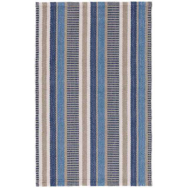 Contemporary Dash & Albert by Annie Selke Always Greener Blue/Grey Indoor/Outdoor Rug, 9' 6" x 13' 6" For Sale - Image 3 of 3