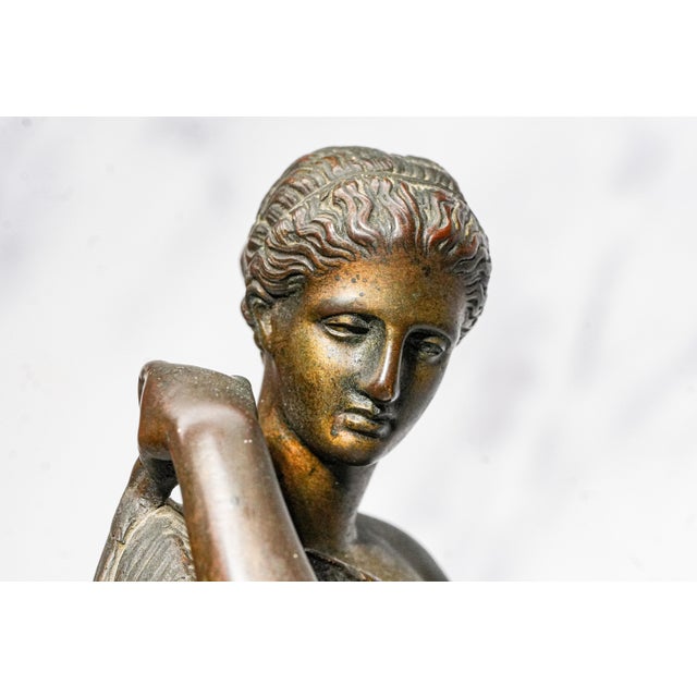 Wonderful High Quality Large Antique Victorian Bronze Statue Sculpture Diana of Gabii Neoclassical Woman Grand Tour For Sale - Image 13 of 17