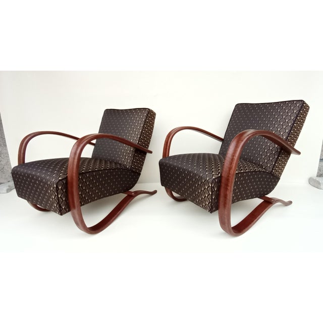 H-269 Armchairs by Jindrich Halabala for Up Zavody, 1930s, Set of 2 For Sale - Image 3 of 15