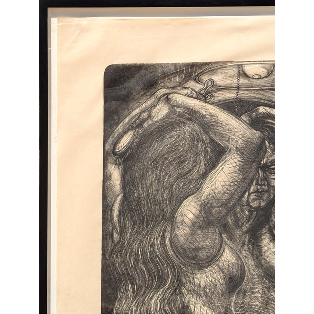 Late 20th Century Luis Jiménez "Abuela" Modern Black and White Figurative Nude Lithograph Ed 5/100, 1997 For Sale - Image 5 of 11