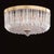 Italian modern flush mount with a round layer of clear Murano quadriedri glasses, enclosed with a clear bottom Murano...