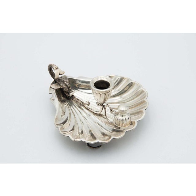 Vintage Silver Shell Paddle For Sale - Image 3 of 3
