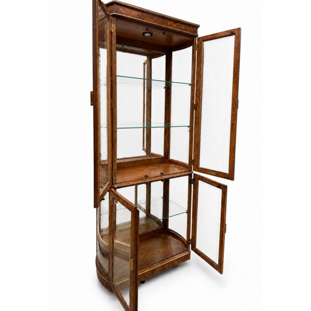 Vintage 3 Piece American of Martinsville Burl Wood Wall Unit For Sale In Chicago - Image 6 of 7