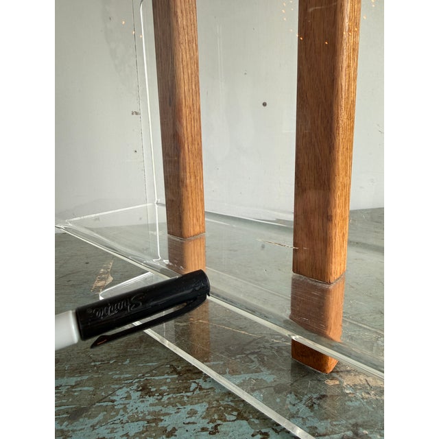 Plastic Mid-Century Magazine Rack in Wood and Lucite by Grosfeld House For Sale - Image 7 of 10