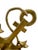 A pair of vintage solid brass anchor bookends featuring sculptural anchors with twisted rope detailing mounted atop ship's...