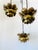 Mid-Century Modern Vintage 1960s 3 Tiered Brass Lotus Flower Pendant Light by Feldman Hollywood Regency Chinoiserie Chic Style For Sale - Image 3 of 9