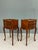 Metal French Walnut Nightstands, 1920s, Set of 2 For Sale - Image 7 of 17