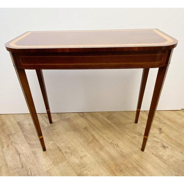 Sheraton Console Tables in Mahogany and Satinwood, Set of 2 For Sale - Image 3 of 6