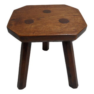 Antique Oak Milk Stool, 1890s For Sale