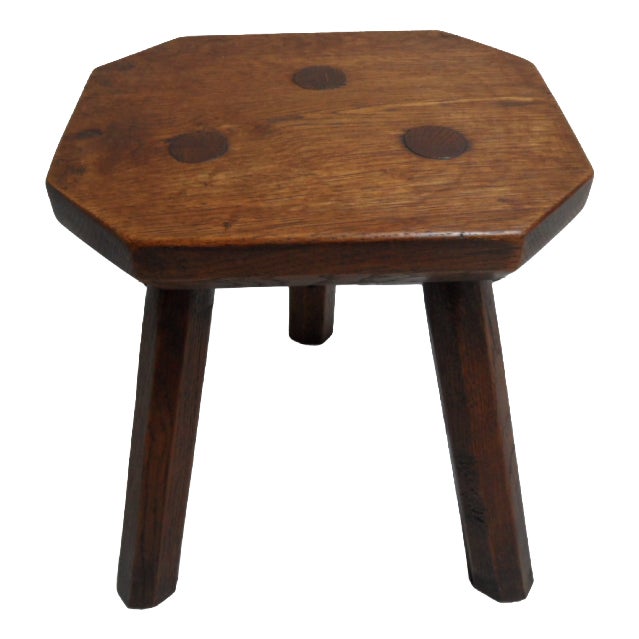 Antique Oak Milk Stool, 1890s For Sale