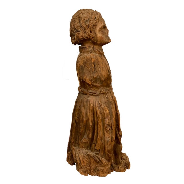 Wood 16th Century Carved Statue of a Man For Sale - Image 7 of 8