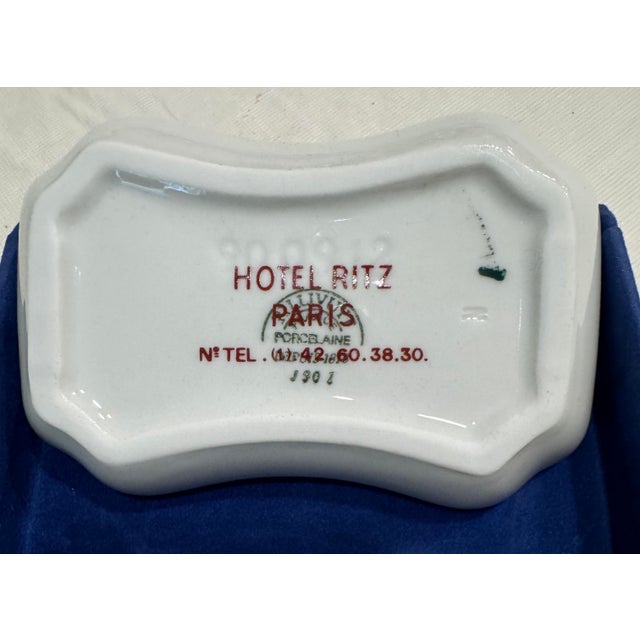 From the famous Ritz Hotel in Paris, this porcelain dish could be a soap dish, butter dish or trinket dish. It sits in...