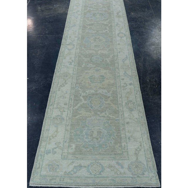 Textile Turkish Oushak Rug 2'6" x 10'2" #19482 For Sale - Image 7 of 8