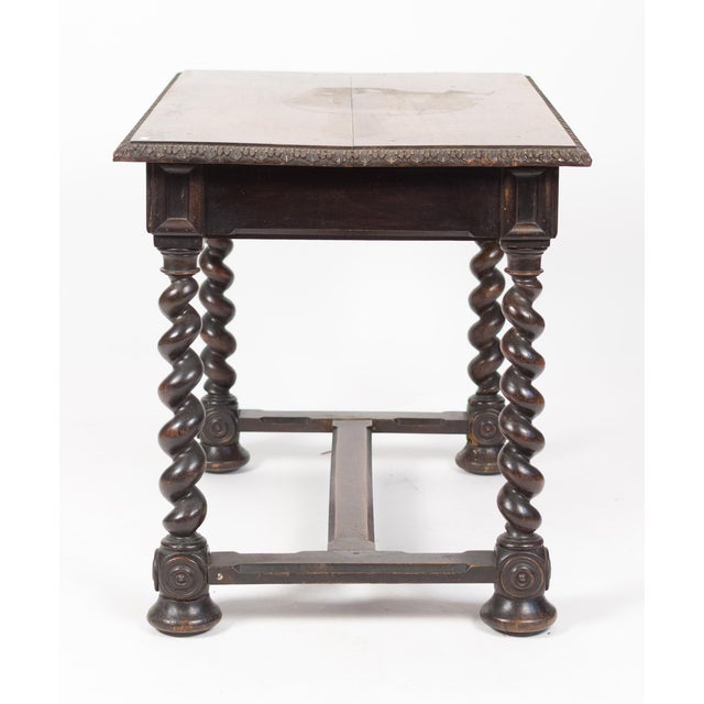 19th Century Italian Walnut Barley Twist Library / Writing Table For Sale - Image 10 of 11