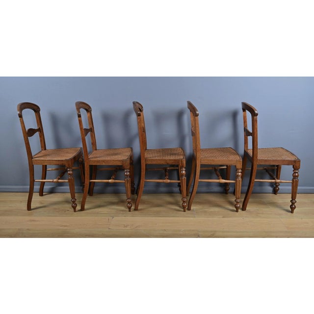 Wood Louis Philippe Oak Chairs, Late 19th Century, Set of 5 For Sale - Image 7 of 18