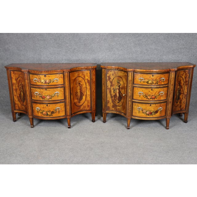 This magnificent pair of late 19th-century English commodes exemplifies the refined elegance and neoclassical artistry...