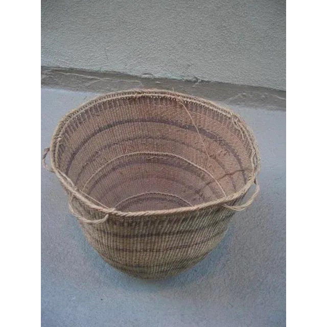 Vintage Striped Yanomami Gathering Basket For Sale - Image 4 of 9