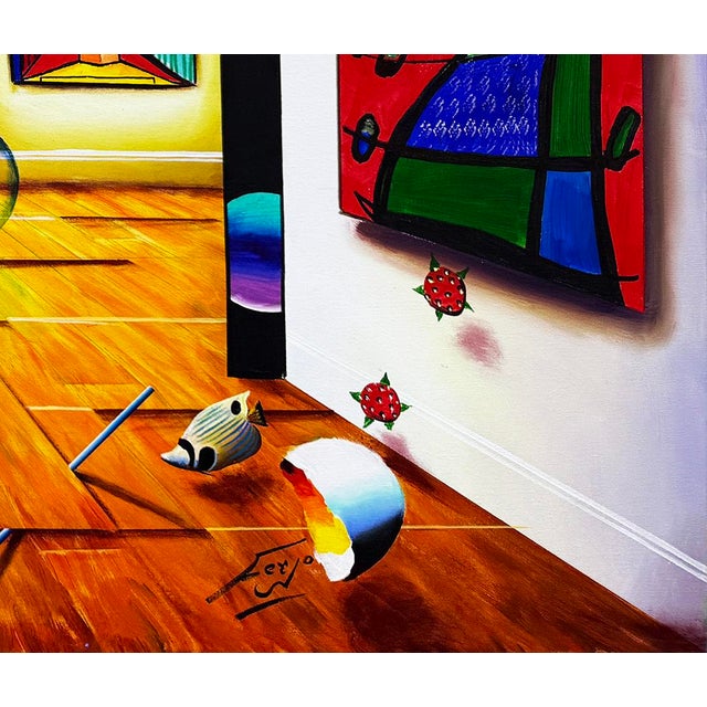 Original oil painting on canvas. Hand signed lower front by Ferjo. Canvas image size 40 x 60 inches. Canvas is not...