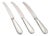 Knives in Silver and Stainless Steel with Beaded Pattern by Georg Jensen, 1930s, Set of 3 For Sale