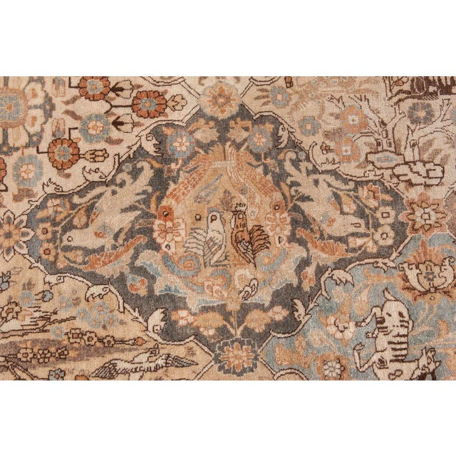 Such magnificent and fascinating art works as this antique Tabriz rug are exceptionally hard to come across. Its...
