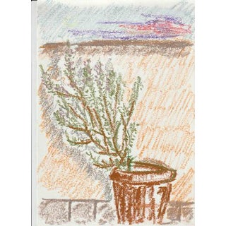 Alfredo Pizzi, Composition 5 Abstract Drawing, Oil Pastel on Canson Paper For Sale