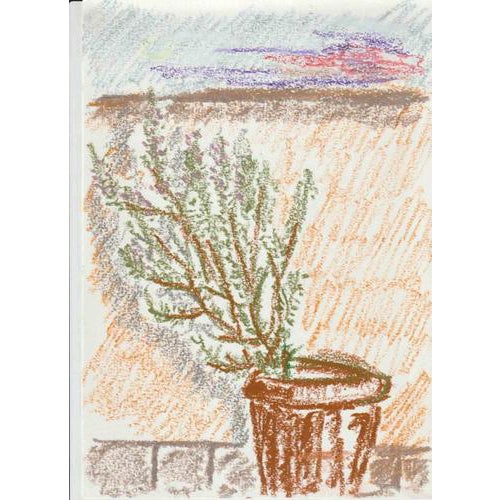 Alfredo Pizzi, Composition 5 Abstract Drawing, Oil Pastel on Canson Paper For Sale