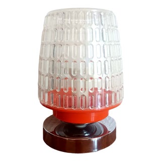 Space Age Orange and Chrome Table Lamp, 1970s For Sale