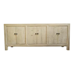 Raw Pine Six Door Sideboard Credenza