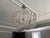 French Country Gabby Peggy Six-Light Champagne Silver and White Wood-Bead Chandelier For Sale - Image 3 of 3
