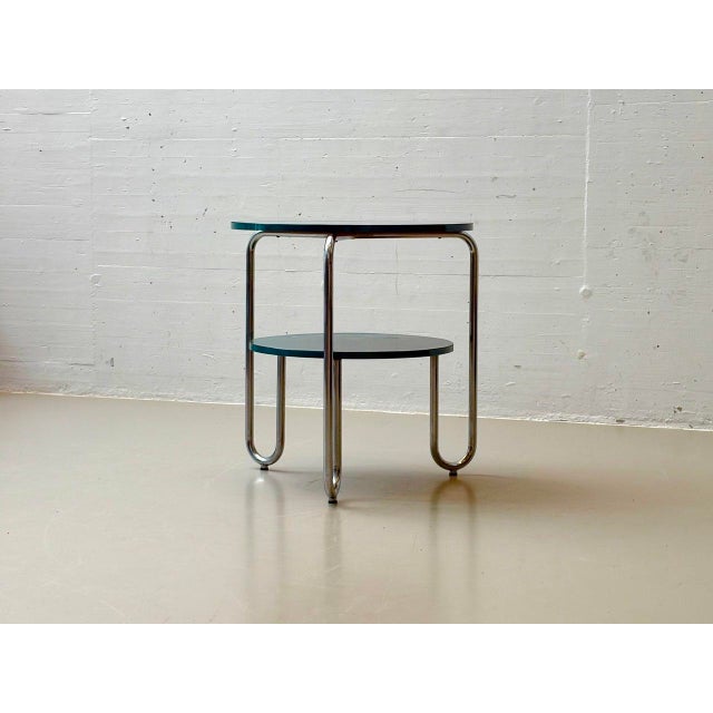 1960s Bauhaus Loop Table with Petrol-Colored Resopal Coating, 1960s For Sale - Image 5 of 17