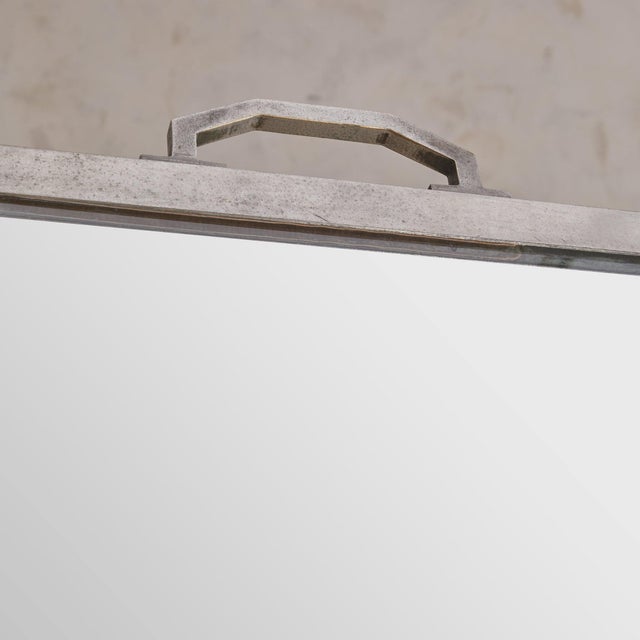 French Art Deco Table Mirror with Silver-Plated Frame, 1940s For Sale - Image 10 of 10