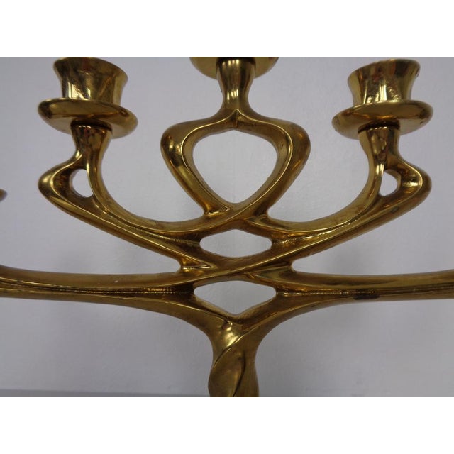Large Brutalist Bronze Candleholder, Italy, 1960s For Sale - Image 10 of 18