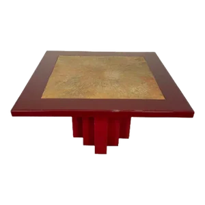 Georges Mathias Belgian Mid-Century Modern Dining, Center Table, Lacquer, Signed