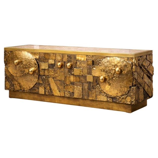 Handcrafted Brass and Bronze Credenza from Justfurnituress SRL For Sale - Image 9 of 9