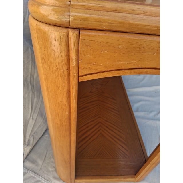 Postmodern 2-Tiered Oak Console / SofaTable For Sale - Image 10 of 12