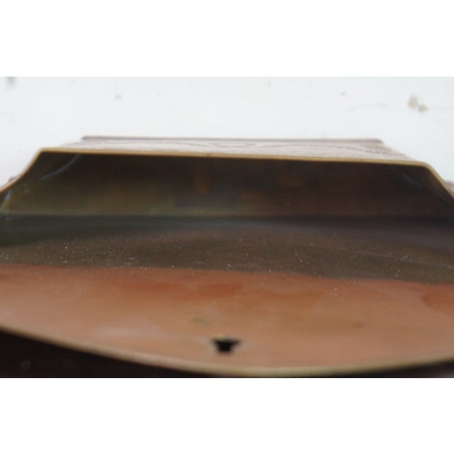 Vintage Neoclassical Indian Copper Letter Holder Wall Hanging Mail Box