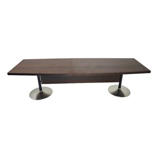 Vintage Conference Table in Wood and Steel, 1970s For Sale