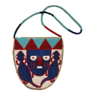 Yoruba Beaded Diviner's Bag - Nigeria - Akapo - Apo Ifa For Sale