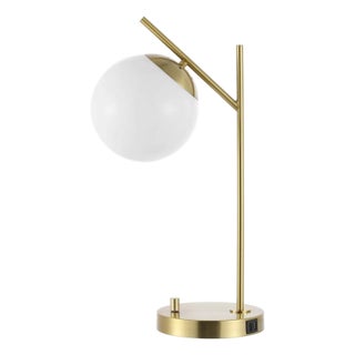 Suna 20.5" Table Lamp with USB in Brass For Sale
