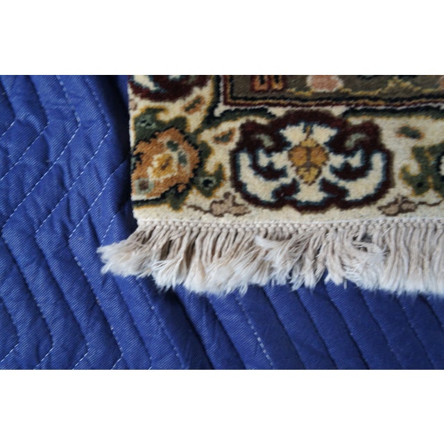 Traditional Hand Knotted Cream Blue Floral All Over Wool Area Rug 9' X 12' For Sale - Image 10 of 14