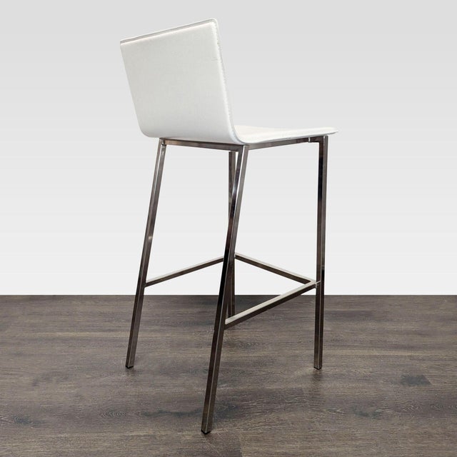CB2 Cb2 Faux Leather Bar Stool For Sale - Image 4 of 11