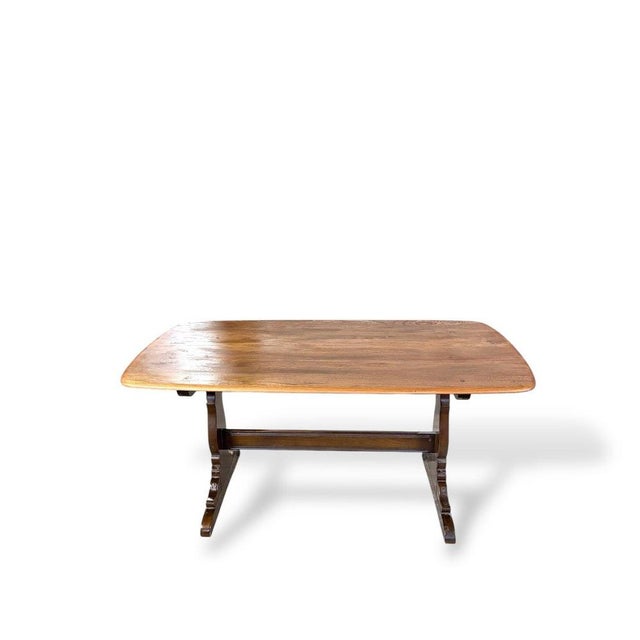 Refectory Plank Top Dining Table in Blonde Elm and Beech from Ercol, 1960s For Sale - Image 4 of 11