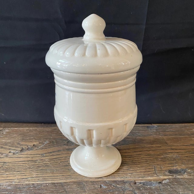 Ceramic Antique Italian Apothecary Jar Venetian Aster Porcelain Urn Large For Sale - Image 7 of 10