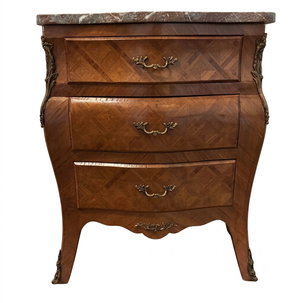 Louis XV Style Rosewood Bombé Chest With Brèche D’Alep Marble Top