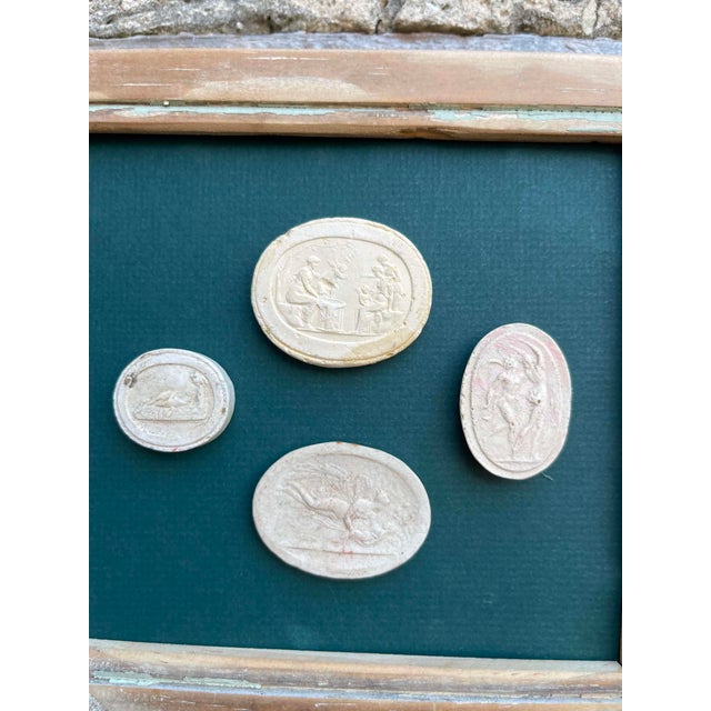 Italian Plaster Intaglios in 1880s Pine Frame For Sale - Image 6 of 6