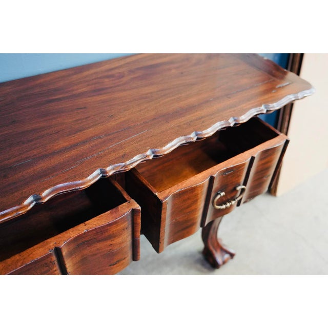 Alfonso Marina Spanish Colonial Mahogany Console With Carved Claw Feet 20th Century For Sale In Los Angeles - Image 6 of 13