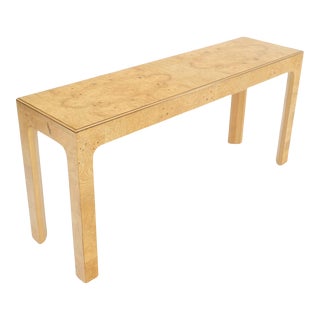 Mid-Century Modern Henredon Burl Wood Mid-Century Modern Sofa Console Table For Sale