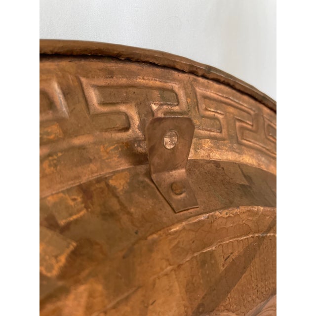 Metal Large 23" Mexican Mid Century Hand Hammered Solid Copper Round Wall Plaque For Sale - Image 7 of 7