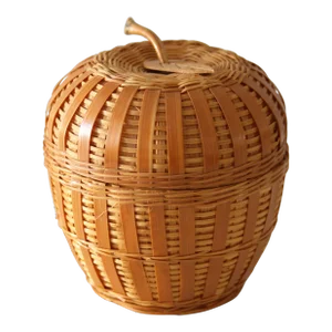 Mid 20th Century Vintage Apple Basket With Lid