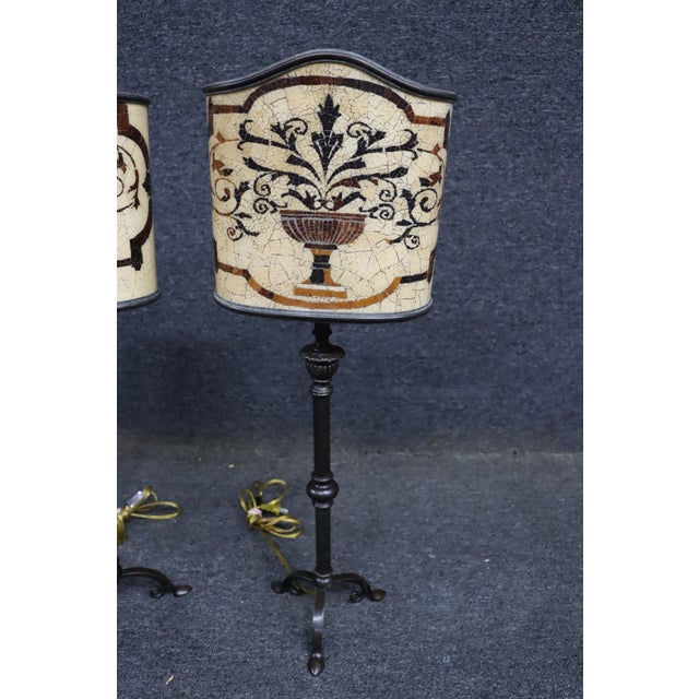 Pair of Brass & Bronze Finish Table Lamps With Coconut Shell Shades For Sale - Image 4 of 12